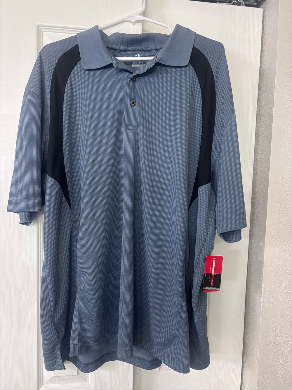 Grand Slam Steel Blue Polo with Black Panels